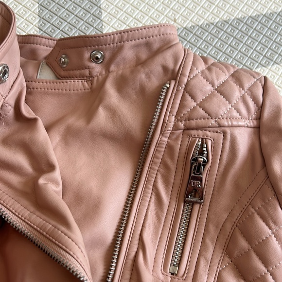 Pink leather toddler jacket - Picture 4 of 4